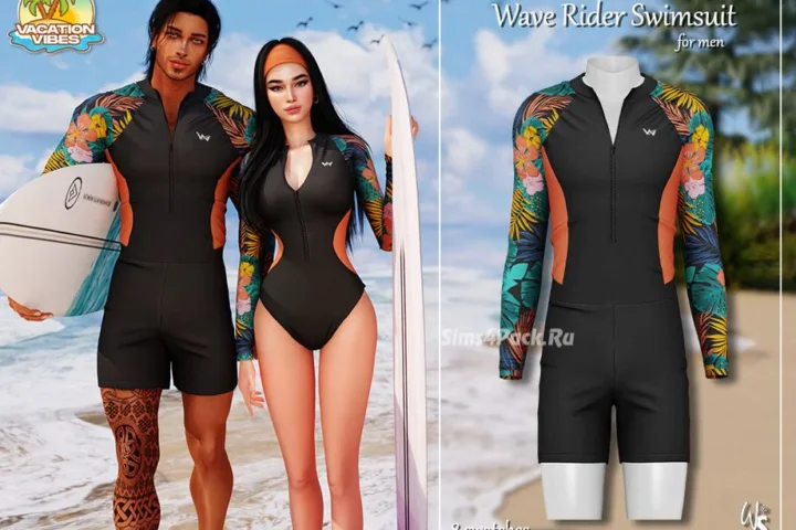 Купальный костюм для симов и симочек "VacationVibes - Wave Rider Swimsuit"