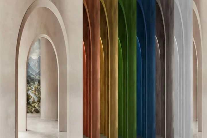 An interesting photo wallpaper featuring arches