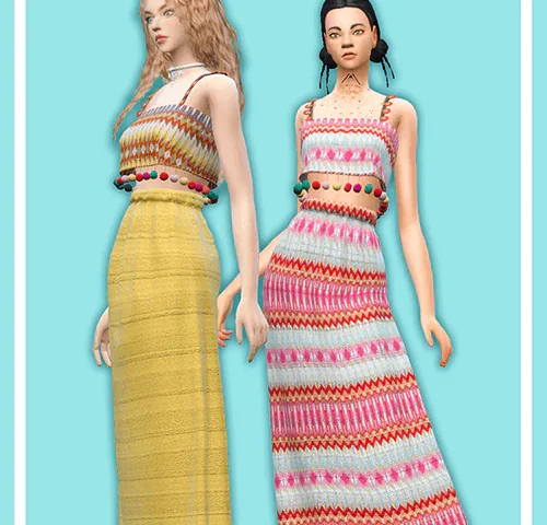 knit dress with fluffy balls