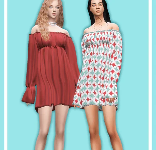 Off shoulder loose skirt