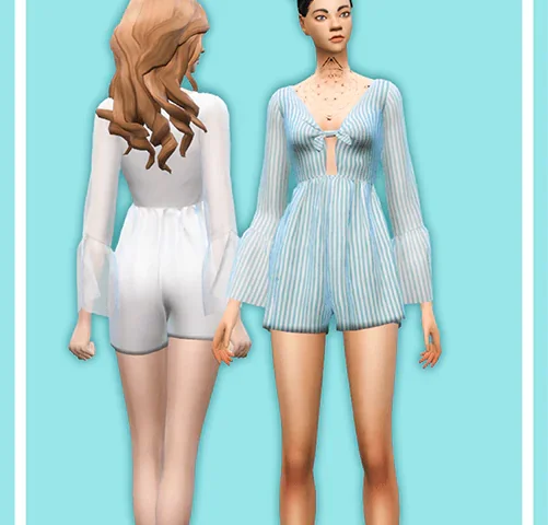 Butterfly knot short jumpsuit