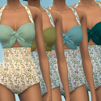 Floral Retro Swimsuit Seat