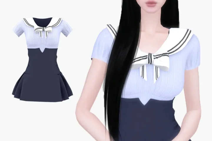 [charon&roqiqi]high-waisted sailor suit