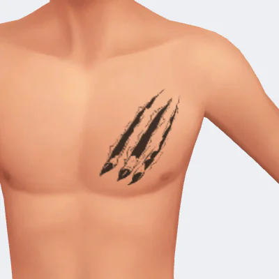 Hunter's Scar Male Tattoo Base Game