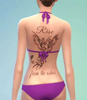 Dawn of the Phoenix Back Tattoo Female Base Game