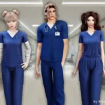 Layered medical scrub top
