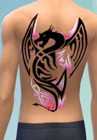 Dragon's Legacy Full Male Back Tattoo Base Game