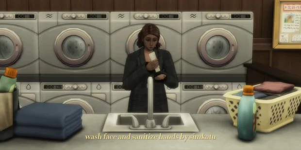 wash face and sanitize hands