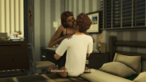 intimate lap kiss