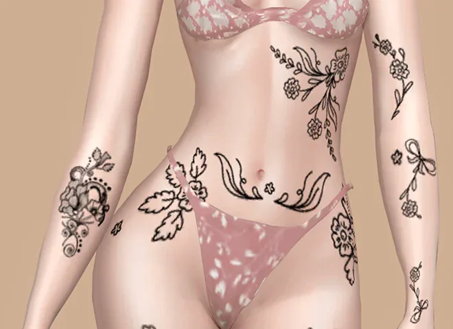 Romantic Flora Tattoo