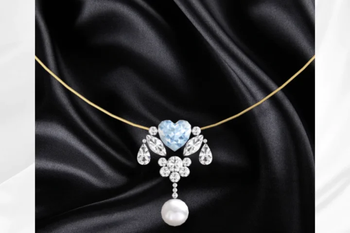 Aquamarine heart necklace
