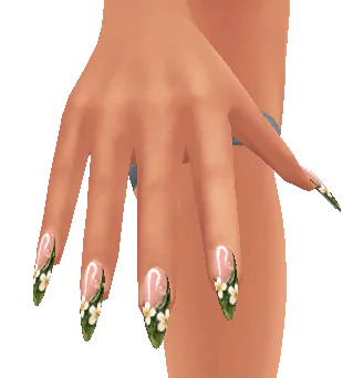 Botanical Almond Nails Nails CC set (sims 4)