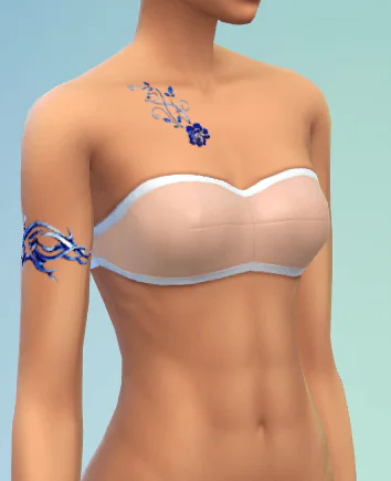 Blue Rose Elegance Female tattoo Base Game