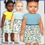 Infants Blue and Yellow Floral Dresses