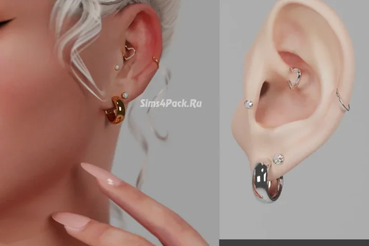 Пирсинг сет для симочек "Prya earrings"