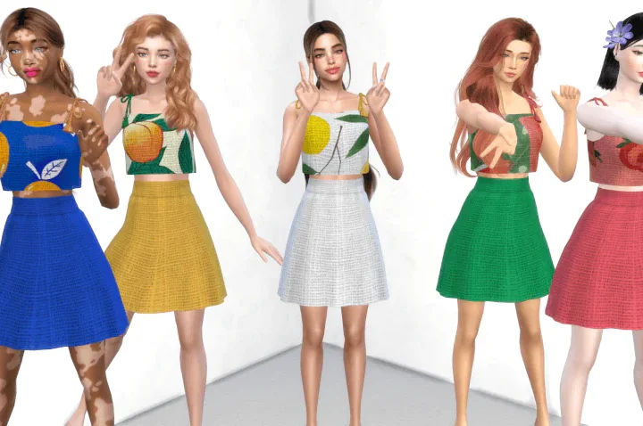 Erin Summer Fruit Set - Top + Skirt