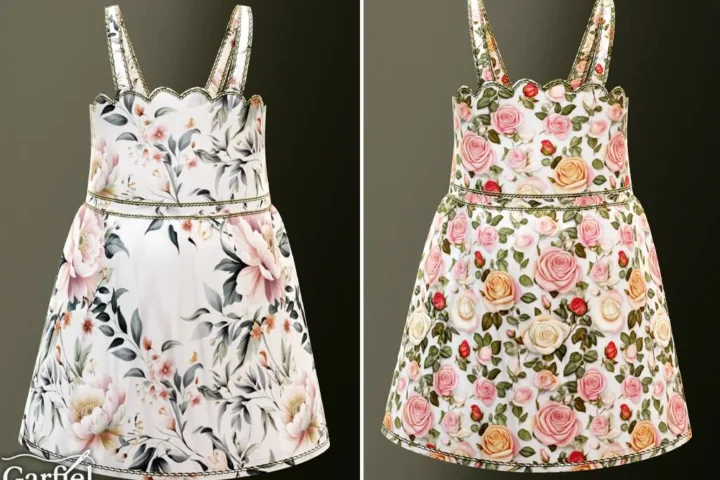 Toddler - Floral scalloped dress with delicate shoulder straps