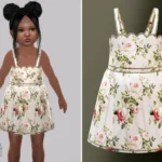 Toddler - Floral scalloped dress with delicate shoulder straps