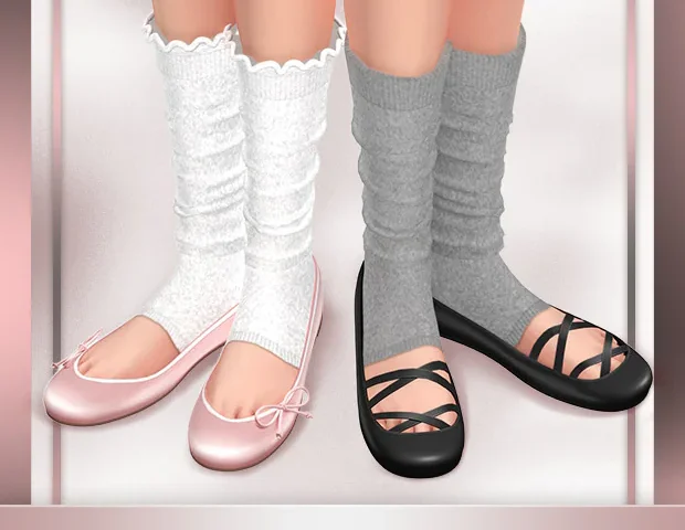 Ballet Flats + Toeless Socks - Poly Sphere