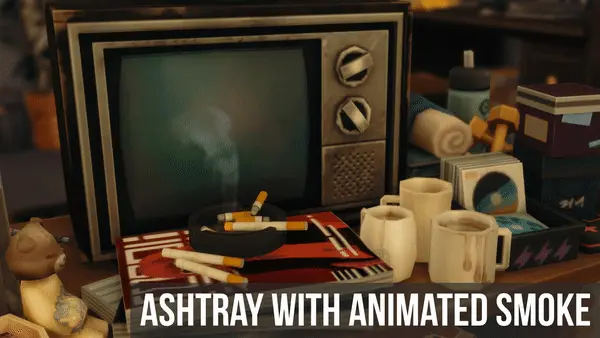 Ashtray with Animated Smoke by hamsterbellbelle