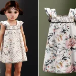 Toddler - Floral flutter dress with embroidered bodice detail