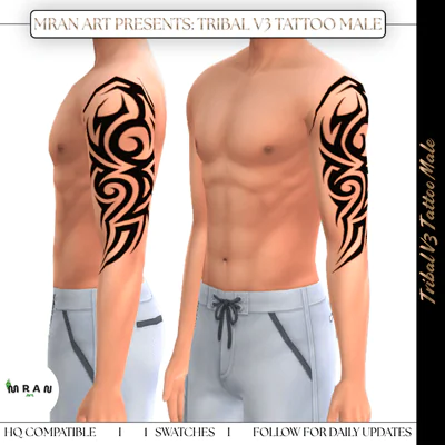 Tribal V3 Tattoo Male