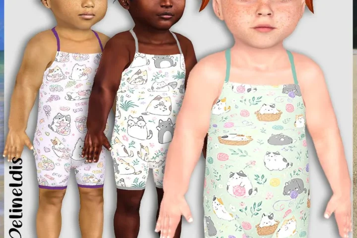 Infants Cute Cats Playsuits