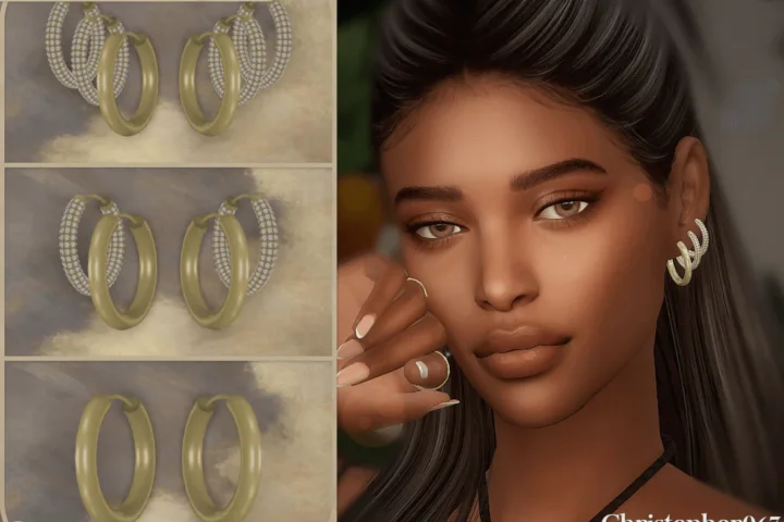 Paradox Earrings Set - Triple Stacked Hoop Earrings