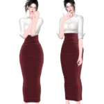 [finistudio]Shirt high-waisted long skirt set