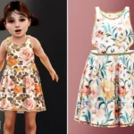 Toddler - Floral sleeveless dress with elegant cutout waist