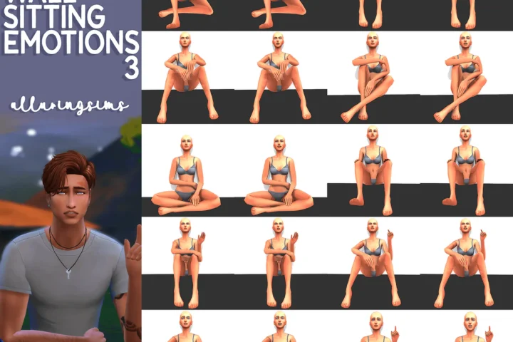 Wall Sitting Emotions 3 - Pose Pack