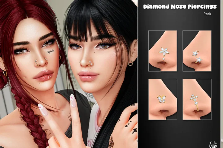 Пирсинг сет "Diamond Nose Piercings Pack"