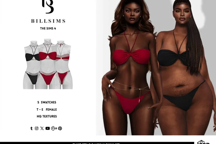 Twist Strap Bandeau Bikini Set