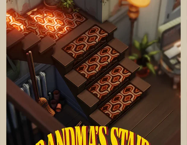 GRANDMA'S STAIRS | classic wooden stairs with vintage rug | early access