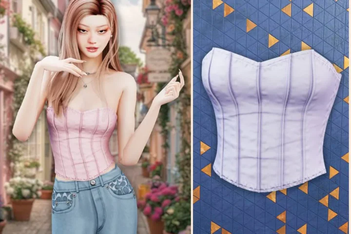 Satin corset tube top