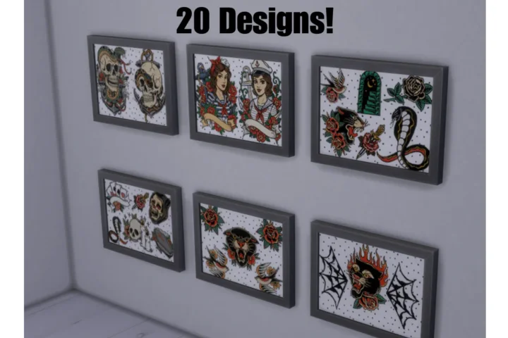 Tattoo Flash Sheet Wall Art For Studio Mega Pack