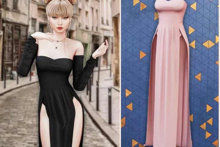 Midnight slit gown