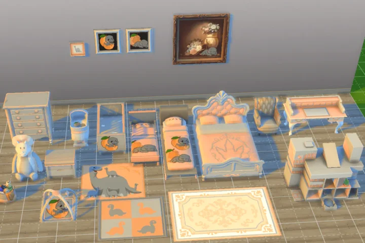Grow with me Peach Dino bedroom basegame