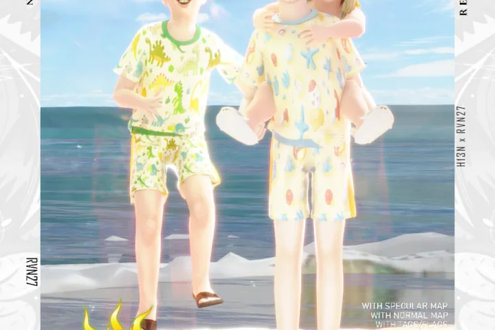Child Seaside Fun Printed Topical Shorts