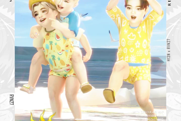 Toddler Tropical Print Swim Shorts Summer Style