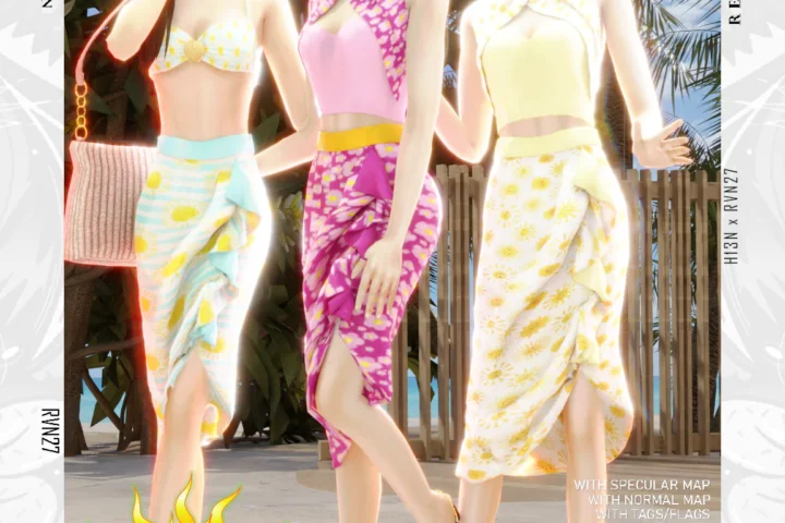 Side Ruched Getaway Vacation Summer Skirt
