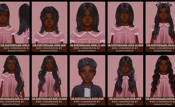 Набор детских причесок | The Kunstwollen adult to child hair conversions
