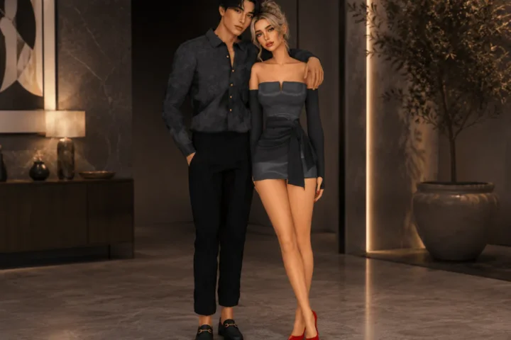 Midnight Elegance – Couple Outfit Set