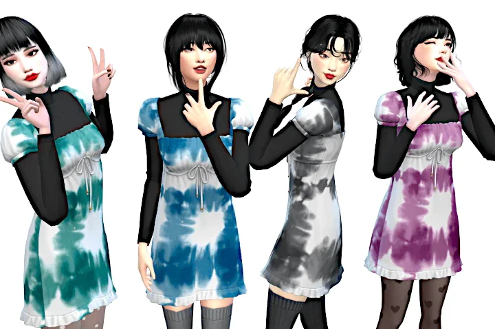 Sui Dress - 10 Tie-dye Swatches