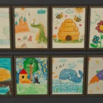 Framed Kids Drawings Part 1