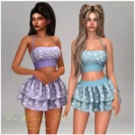 Layla - Crop top and tiered ruffle skirt (meadow set)