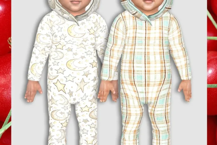 Infants Soft Beige Hooded Pajamas