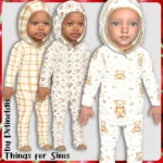 Infants Soft Beige Hooded Pajamas