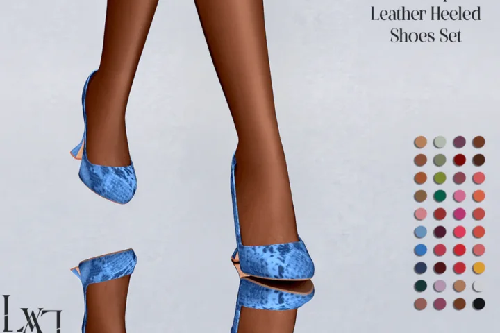 Sleek Reptile Leather Heeled Shoes Set