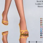 Sleek Reptile Leather Heeled Shoes Set